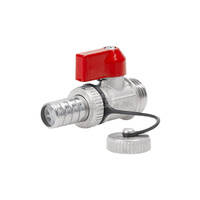 Zawór kulowy PERFEXIM PHA-019/S mosiądz niklowany, PN16 1/2'' gz x przyłącze do węża, uchwyt: dźwignia (niebieska)