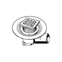 Advantix-odpływ podłogowy nr wzoru 4955.1 DN: 100 wydajność odpływu przy wysokości spiętrzenia 10 mm: 1.2 wydajność odpływu przy wysokości spiętrzenia 20 mm: 1.7 odpływ poziomy