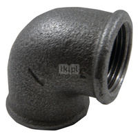 Kolanko 90' nakrętne A1 czarne 1"x3/4"