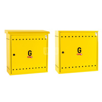 Skrzynka gazowa, 600x600x250, wolnostojąca, metalowa, ze skośnym daszkiem - żółta
