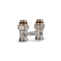 Przyłącze grzejnikowe, rozstaw 50mm, proste DN15/DN20 DG - podwójne przyłacze grzejnikowe, proste, 1/2" x 1/2", niklowane