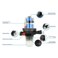 Filtr olejowy AFRISO FloCo-Top-1C Sizintegrowany z odpowietrznikiem fi 3/8''/3/8'' GW x GZ, z wkładem plastikowym, maks. przepływ 100 l/h