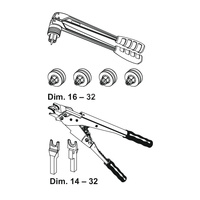 Komplet ręcznych narzędzi zaciskowych i kalibrujących TECEflex w zakresie średnic 16-32 mm TECE flex