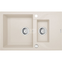 Deante Andante Zlewozmywak 1,5-komorowy z krótkim ociekaczem - beż