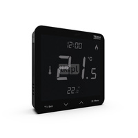 Bezprzewodowy bateryjny natynkowy regulator pokojowy dwustanowy (panel przedni ze szkła) czarny, model T-3.2