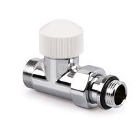 Zawór termostatyczny Thera Design, chrom, prosty, 1/2", konieczne złączki FEM24C/FEM24P/FEM24M