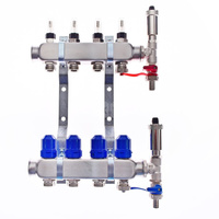 Rozdzielacz do ogrzewania podłogowego QIK Optimo MAGNET STD III - RNZT-1-50-M 10-obieg. inox gw 1'' x gz 3/4'' + przepływomierz