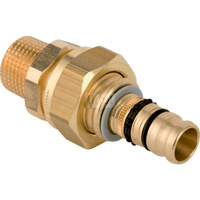 Śrubunek przejściowy GEBERIT Mepla, Cu / Cu, 3/4'' x 26 mm (GZ gazowy stożkowy x końcówka wciskowa) z uszczelką