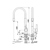 Bateria zlewozmywakowa stojąca KFA Armatura CALIX, kolor chrom, mosiądz