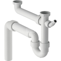 Zlewozmywakowy zestaw odpływowy, biały R 1 1/2"x50mm