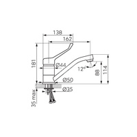 Bateria umywalkowa FERRO TIGA VERDELINE MEDICO, chrom, obrotowa, obrotowa wylewka