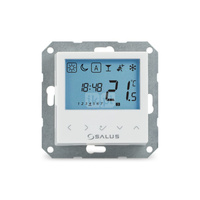 Przewodowy, podtynkowy, cyfrowy regulator temperatury - tygodniowy, 230V, biały, montaż do ramki 55x55