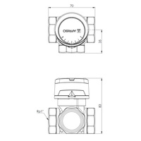 Zawór obrotowy trójdrogowy AFRISO ARV 384 ProClick, mieszający, DN 25