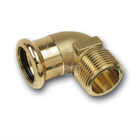 Kolano 90' SANHA PURAPRESS, brąz, 22 mm x 3/4'' (zw x GZ)