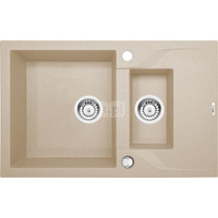 Deante Andante Zlewozmywak 1,5-komorowy z krótkim ociekaczem - piaskowy