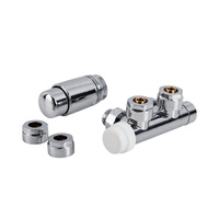 PHA-036 Zestaw termostatyczny kątowy z nastawą wstępną do podłączenia grzejnika (chrom)