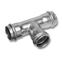 Trójnik SANHA NiroSan Press stal nierdzewna 139,7 mm x 76,1 mm x 139,7mm (zw x zw x zw)