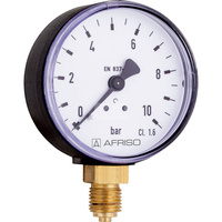 Manometr z rurką Bourdona AFRISO RF standardowy -1/0 bar aksjalne G1/4B fi 100 mm, kl. 1.6%