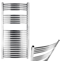 Grzejnik drabinkowy FERRO Łuk, podłączenie dolne, rozstaw 555, wym. 1200 x 600 mm, kolor chrom, moc 401W