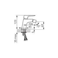 Bateria bidetowa FERRO VITTO VerdeLine, kolor chrom