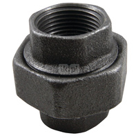 Dwuzłączka prosta nakrętno płaska U1 czarna 3/4"