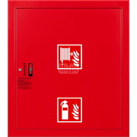 Hydrant DN25 wnękowy z miejscem na gaśnicę pod zwijadłem, wąż 30 m, zamek patent, RAL 3000