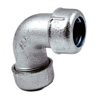 Złączka zaciskowa na bosy koniec rury stalowej oraz niebieskiej (PE) Kolano, Rozmiar: 3/4"