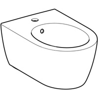 Bidet wiszący iCon, ukryte mocowania, 53 cm, z przelewem, Biały-alpin / Matowy