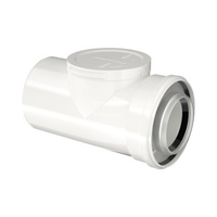 Przewód (2766), spalinowy fi80 L = 170 mm z króćcem pomiarowym, PP transparentny 