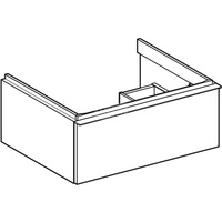 Szafka pod umywalkę iCon, z jedną szufladą 59,2 cm x 24,7 cm x 47,6 cm, biały / lakierowany na wysoki połysk, biały / matowy
